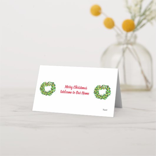 Vakantiekaartjes voor feestdagen: vrolijk kerstfee plaatskaartje (Voorkant)