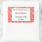 Vakantiekeuken van Red Poinsettias Baking Sticker (Tas)