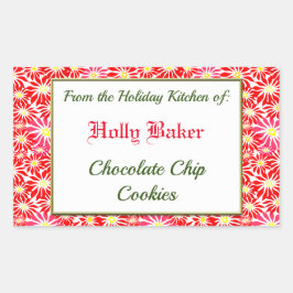 Vakantiekeuken van Red Poinsettias Baking Sticker