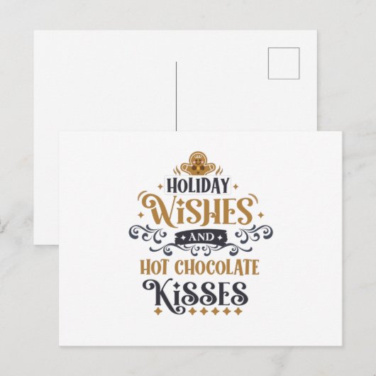 Vakantieklakken en warme chocolade-kussens briefkaart (Voorkant / Achterkant)