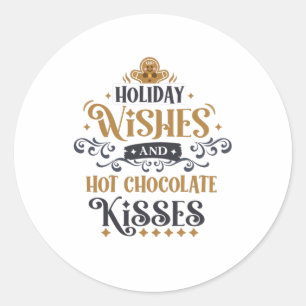 Vakantieklakken en warme chocolade-kussens ronde sticker
