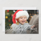 Vakantiekleur, eenvoudige elegante foto kerstkaart (Voorkant)