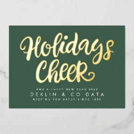 Vakantiekleutel op groene Premium Gold Business Folie Feestdagenkaart