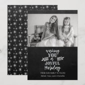 Vakantieknopkaart | Chalkboard - wensvreugde Feestdagenkaart (Voorkant / Achterkant)