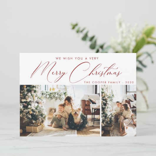 Vakantieknopkaart | Moderne kerst Kaart (Staand voorkant)
