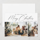 Vakantieknopkaart | Moderne kerst Kaart (Voorkant / Achterkant)