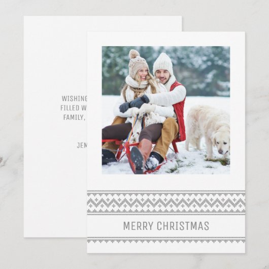 Vakantieknopkaart | Stitch design Feestdagenkaart (Voorkant / Achterkant)