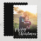 Vakantieknopkaart | Vrolijk kerstfeest 4 Feestdagenkaart (Voorkant / Achterkant)