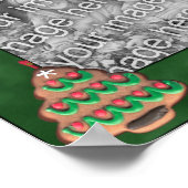 Vakantiekoekjes Candy Cane Creëer Uw eigen foto Poster (Hoek)