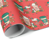 Vakantiekoffie rood ompakken cadeaupapier (Rol Hoek)
