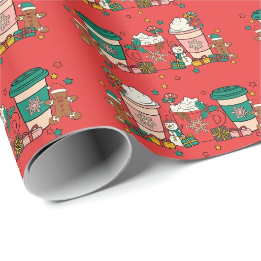 Vakantiekoffie rood ompakken cadeaupapier (Rol Hoek)