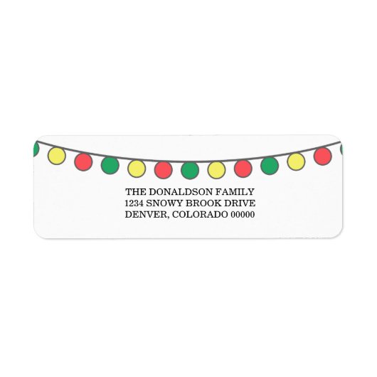 Vakantiekoord van Lichten Adresetiketten Etiket (Voorkant)
