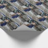 Vakantiekop van Pit Bull Rescue Dog Cadeaupapier (Hoek)