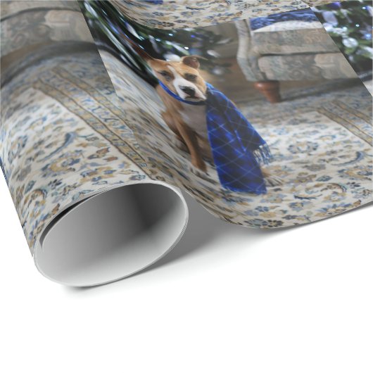 Vakantiekop van Pit Bull Rescue Dog Cadeaupapier (Rol Hoek)