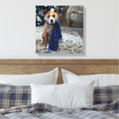 Vakantiekop van Pit Bull Rescue Dog Canvas Afdruk (Insitu (Slaapkamer))