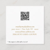 Vakantiekortingen Kaart Vierkante Visitekaartje (Achterkant)