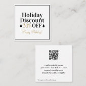 Vakantiekortingskaart Vierkante Visitekaartje (Voorkant / Achterkant)