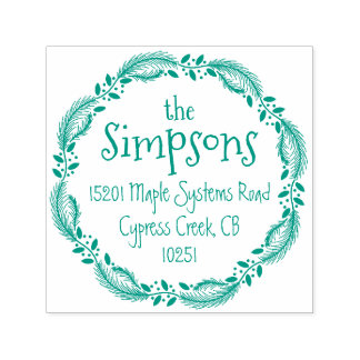 Vakantiekrans familie retour adres stempel