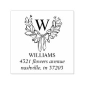 Vakantiekrans MET BOW Monogram Retouradres Zelfinktende Stempel (Design)