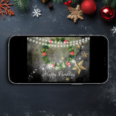 Vakantiekrans, Sterren in Lichten met Sneeuw Verja Kaart