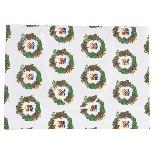 Vakantiekrans Zakelijk Logo Kerst Groot Cadeauzakje (Achterkant)