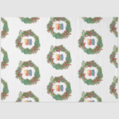 Vakantiekrans Zakelijk Logo Kerst Tissuepapier (Voorkant)