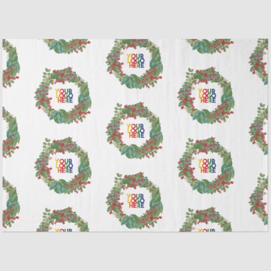 Vakantiekrans Zakelijk Logo Kerst Tissuepapier (Voorkant)