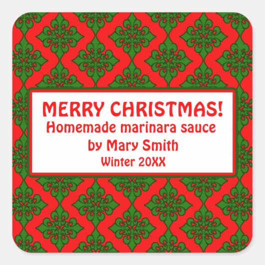 Vakantielabels voor zelfgemaakte geschenken vierkante sticker (Voorkant)