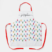 Vakantielichten Gepersonaliseerde Naam Script Kers Schort (Voorkant)