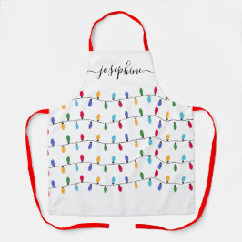 Vakantielichten Gepersonaliseerde Naam Script Kers Schort