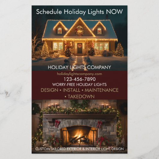 Vakantielichtinstallatie bedrijf flyer (Voorkant)