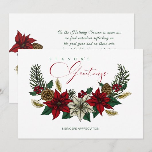 Vakantiemaatschappij GEPERSONALISEERD VOOR UW BEDR Feestdagenkaart (Voorkant / Achterkant)