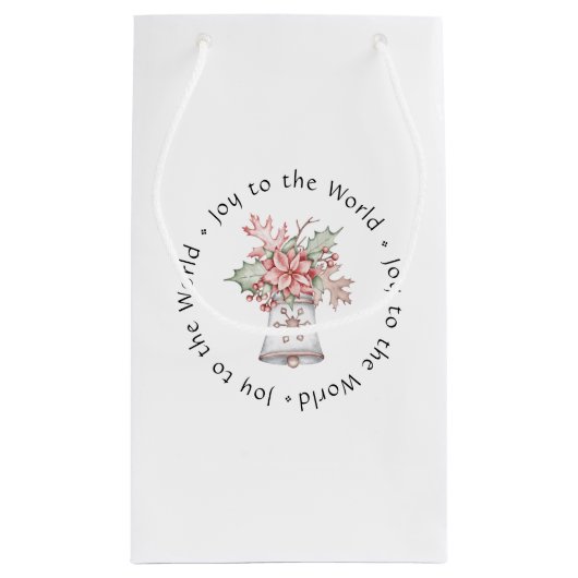 Vakantiemadel met Poinsettia Gift Bag - klein Klein Cadeauzakje (Achterkant)