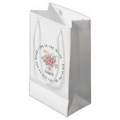 Vakantiemadel met Poinsettia Gift Bag - klein Klein Cadeauzakje (Voorkant Gekanteld)