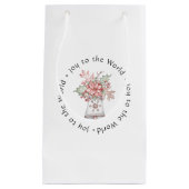 Vakantiemadel met Poinsettia Gift Bag - klein Klein Cadeauzakje (Voorkant)