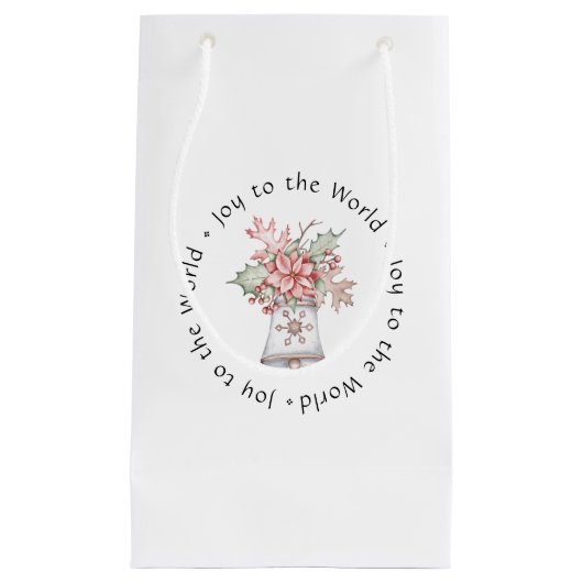 Vakantiemadel met Poinsettia Gift Bag - klein Klein Cadeauzakje (Voorkant)