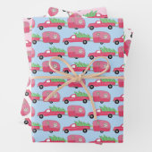 Vakantiemandwagens met wielrennen inpakpapier vel (In situ)