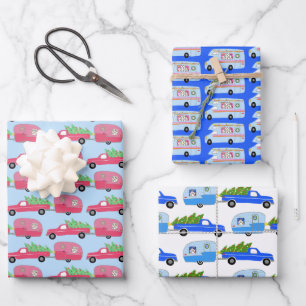 Vakantiemandwagens met wielrennen inpakpapier vel