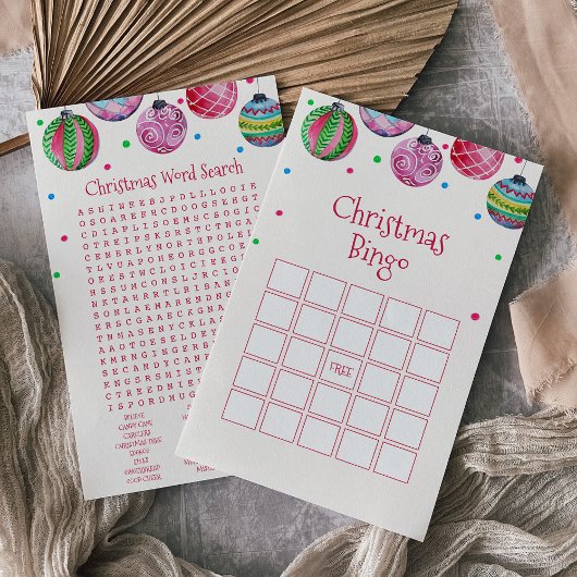 Vakantiemaneel kerstbingentekaart flyer