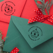 Vakantiemaneel kerstterugzendadres rubberstempel