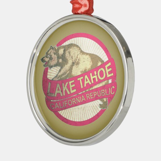 Vakantiemaneel van het beer Lake Tahoe California Metalen Ornament (Links)