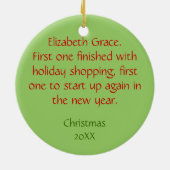 Vakantiemaneel voor feestdagen keramisch ornament (Achterkant)