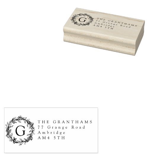 Vakantiemannen en bessen, hoofdmonogram rubberstempel (Gestempeld)