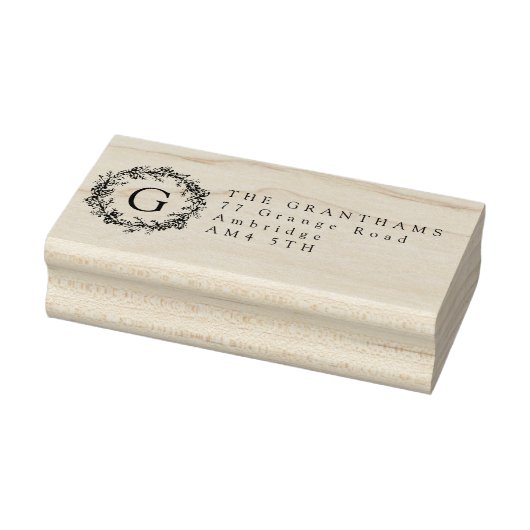 Vakantiemannen en bessen, hoofdmonogram rubberstempel (Stempel)