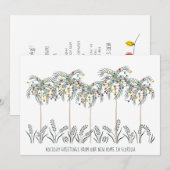 Vakantiemannen met kerstlichten op palmbomen aankondiging (Voorkant / Achterkant)