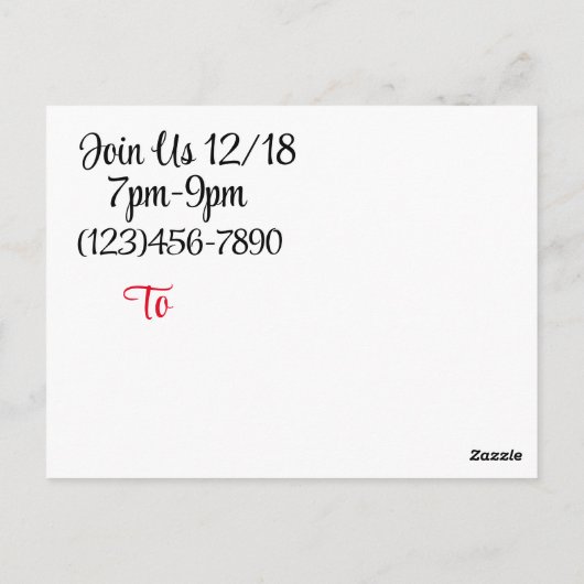 Vakantiemanskaart/uitnodiging Briefkaart (Achterkant)