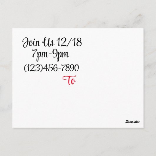 Vakantiemanskaart/uitnodiging Briefkaart (Achterkant)