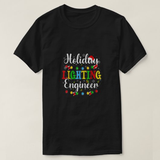 Vakantiemanteur met kerstverlichting Mannen T-shirt (Design voorkant)