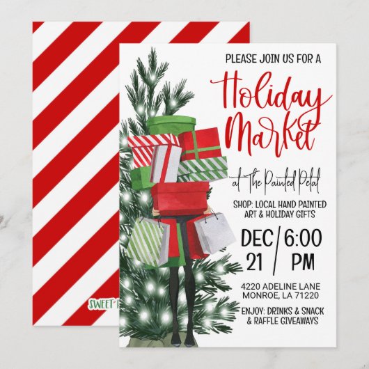 Vakantiemarkt winkelen kaart (Voorkant / Achterkant)