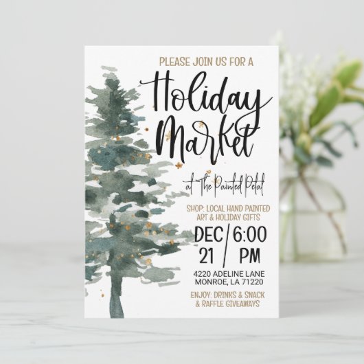 Vakantiemarkt winkelen kaart (Staand voorkant)